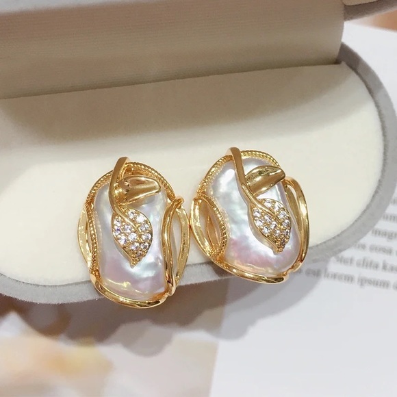 Authentic freshwater baroque pearl jewelry 3 Pieces Set:Necklace&Ring&Earrings - Picture 9 of 12